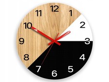Holz Wanduhr Rot 33cm, Modern