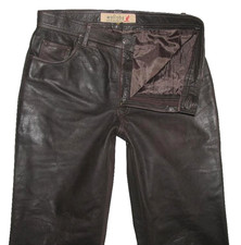 - WALLABY - Herren- Lederjeans  Nubuk- Lederhose in dkl.- braun ca. W34-35 / L31