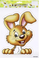Fensterbild Osterhase bunt  Fensterbilder