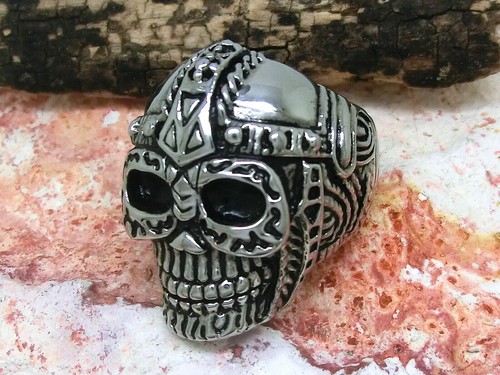Totenkopf ring edelstahl mit - totenkopf,