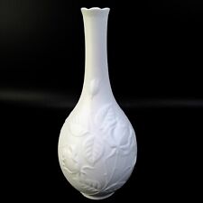 Kaiser Bisquitporzellan Vase Manfred Frey Design OP ART Flowers & Leaves Relief