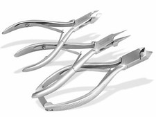 Fußpflege Instrumente 3 Nagelzangen + GRATIS ECKENHEBER Pediküre-Set Edelstahl