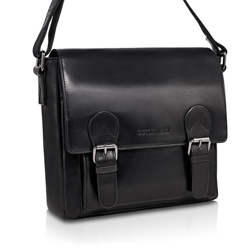 Schwarze vintage herrentasche - schwarze, vintage-herrentasche