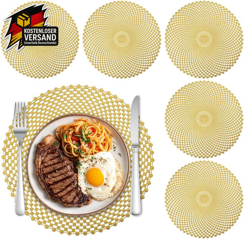 Runde tischsets gold 6er - 6er, set