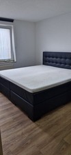 2x2 m Boxspringbett Mit Leder Überzogenem Korpus, Kopfteil Und Matratzen￼￼