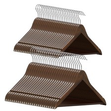 Kleiderbügel Holz 50 Stück, Holzbügel mit Rutschfester Hosensteg und 360° dre...