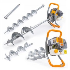 Benzin Erdbohrer 6 PS 8000 Rpm Erdlochbohrer Pfahlbohrer Erdbohrgerät + 3 Bohrer