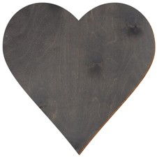 Holz Herz Grau beidseitig