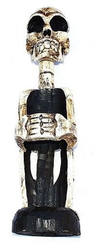 Holz skelett figur - holz, weinhalter
