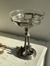 Art Deco Vase Versilbert Centerpiece Tischdekor Glasvase