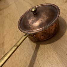 SPRING SCHWEIZ Kupfer Stiel- Kasserolle Topf  mit Deckel Edelstahl 17 cm