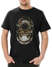 Diver Helmet Herren T-Shirt Taucher Nautical Tattoo Tauchschule Tauchlehrer