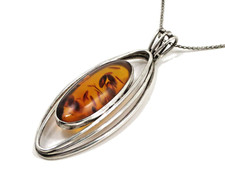 Bernstein Silber Anhänger +