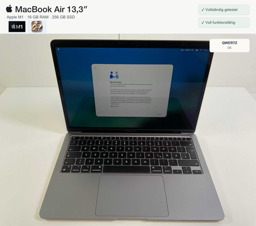 Apple macbook air 2020 - macbook, 16gb
