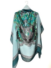 Stola Schal GUCCI 100% Seidenchiffon 130x130 cm Rahmen Grün