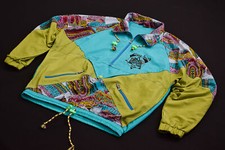 Vintage Windbreaker Jacke Sport Jacket Jogging Ethnic Power Nylon Italy Herr NEU