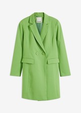 Longblazer mit V-Ausschnitt langarm Gr. 38 Kleegrün Damen Long-Blazer Sakko Neu*