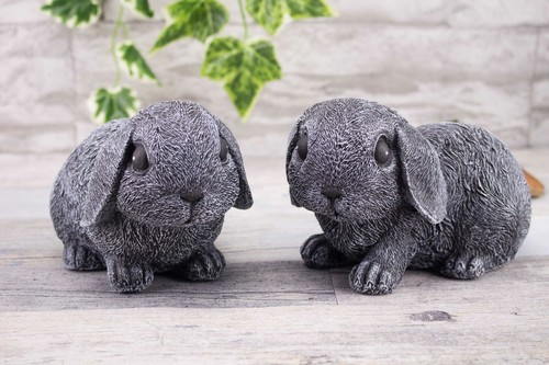 Steinfigur hase kaninchen 2er - hase,