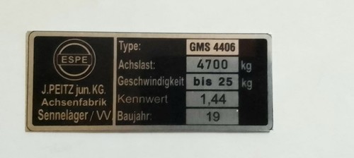 Espe peitz typenschild schild - espe,