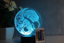Yin und Yang Drache und Tiger Lampe, japanische und chinesische deko
