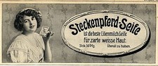 Steckenpferd- Lilienmilch- Seife für zarte weisse Haut Historische Annonce 1914