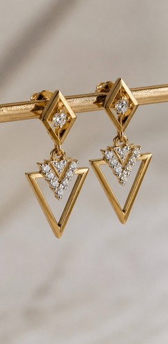 Geometrische kristall ohrringe - kristall,