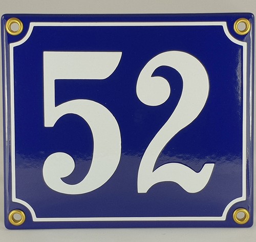Emaille hausnummer blau - emaille, 52