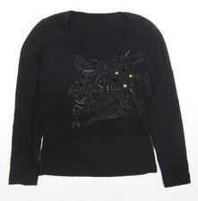 Schwarze Basic-Bluse für