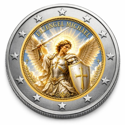 Euro farbmünze erzengel - -,