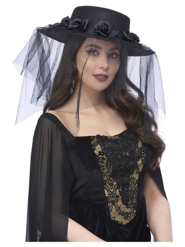 Gothic black widow - black, trauerhut