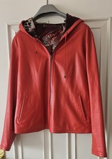 rote Lederjacke Wendejacke
