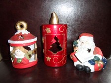 3x Keramik  Windlicht für