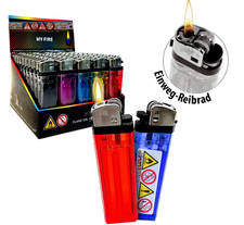 100 x Einweg Feuerzeuge Reibrad Feuerzeug 2x 50 er Pack mit Kindersicherung NEU