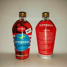 Sehr sehr alte LUFTHANSA COCKTAIL BITTER Probe Miniaturflasche Glas 0,02L 20ml