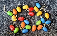 alte Ostereier Holz Strauchbehang handgefertigt Eier aus DDR Zeiten