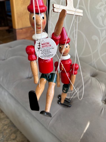 Paar vintage holz pinocchio - paar,