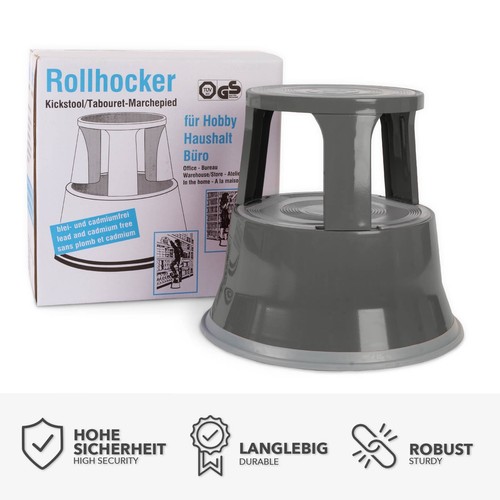 Tritthocker aus stahl grau - stahl,,