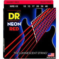 Saiten E-Gitarre DR Strings Neon Red NRE-10 Medium Gitarrensaiten E- Gitarre NEU