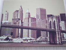 Leinwand - Sepia - Bild - New York 80 x 60 x 2 cm - Brooklyn-Bridge