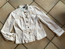 SUPER DAMEN-JEANS-JACKE MODESZENE Gr.40 Stickerei WEIß 100% BW VINTAGE 80.Jahre