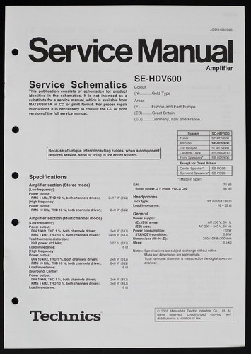Original technics hdv600 - original,