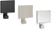 Garderobenhaken Wandhaken Design Haken Kleiderhaken eckig schwarz silber 70x95