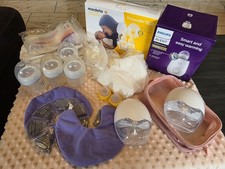 Großes Abpumpset Milchpumpe Medela + kabellose Pumpe + Avent + weiteres Zubehör 