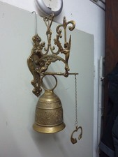 Messing Wandglocke/Türglocke mit Zug,vintage