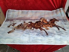 russisches Gemälde  , russische Troika  ,Schlittenfahrt mit Wölfen , signiert