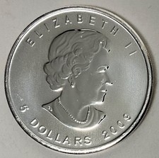 Maple Leaf, 9999 Feinsilber Münze 1 Unze OZ 5 Dollars 2009