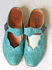 THINK Pumps AIDA Gr. 37,5 helles Grün mint Leder hübscher Metall Knopf gt Zstd