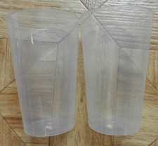 2 Stück Mehrwegbecher Plastikbecher Mehrweg Kunststoffbecher 0,3L - transparent