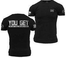 T-Shirt "You get what you work for" Herren L Relentless Schwarz, neu