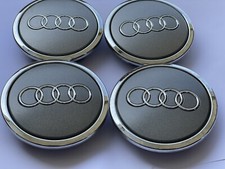 4x Original Audi TT 8T A6 4B A4 B8 8K Rad Naben Kappen Felgen Deckel Silber Grau